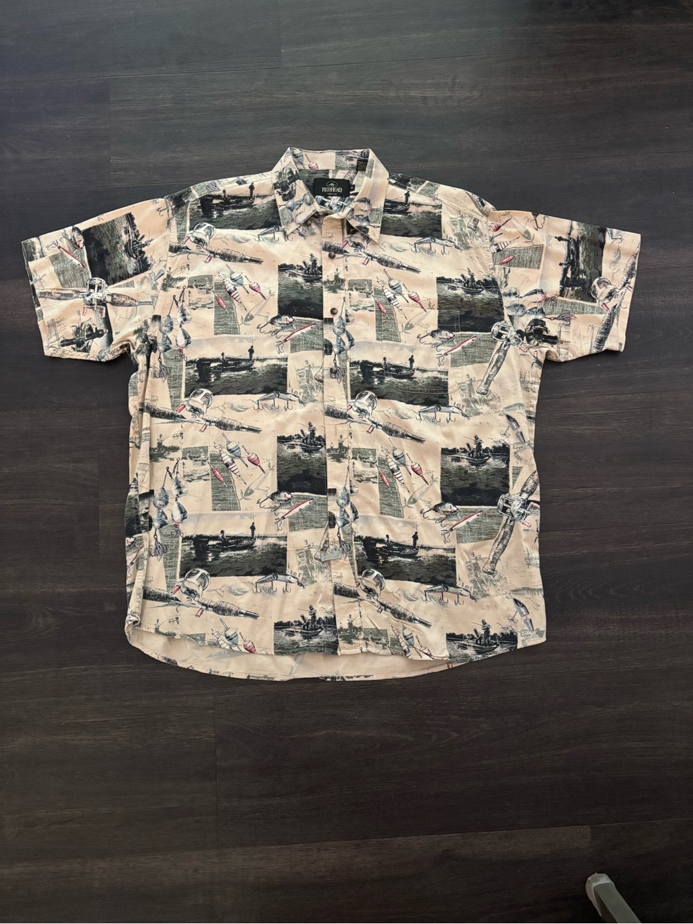 RedHead Mens Size XXL Fishing Button Down Shirt Short Sleeve Boating Fishermen